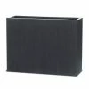 Vasesource 23.6 in. x 9.8 in. x 31.5 in. FiberStone Matte Black Vertical Line Rectangular Planter