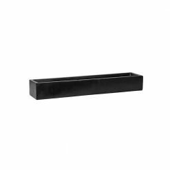 Vasesource Carlo 3.75 in. x 6 in. x 27.5 in. Black Fiberstone Planter