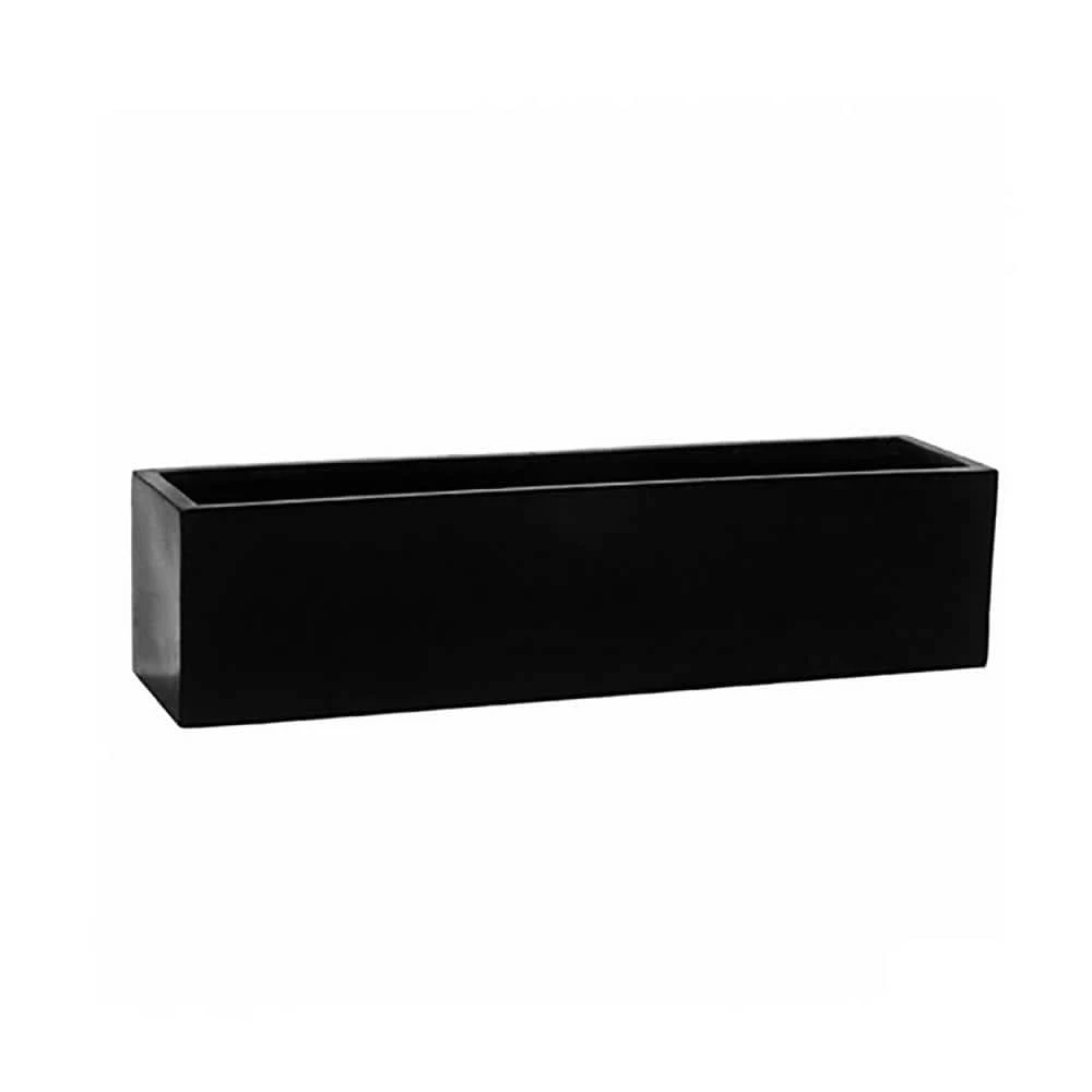 Vasesource Carlo 8 in. x 8 in. x 32 in. Black Fiberstone Planter 3 Vasesource Carlo 8 in. x 8 in. x 32 in. Black Fiberstone Planter