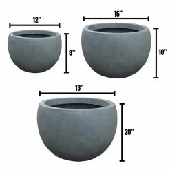 DurX-litecrete Lightweight Concrete Bowl Planter (Set of 3) 24 DurX-litecrete Lightweight Concrete Bowl Planter (Set of 3) -Outlet Vasesource Store cement durx litecrete plant pots yc 0049abc c2 31 1000