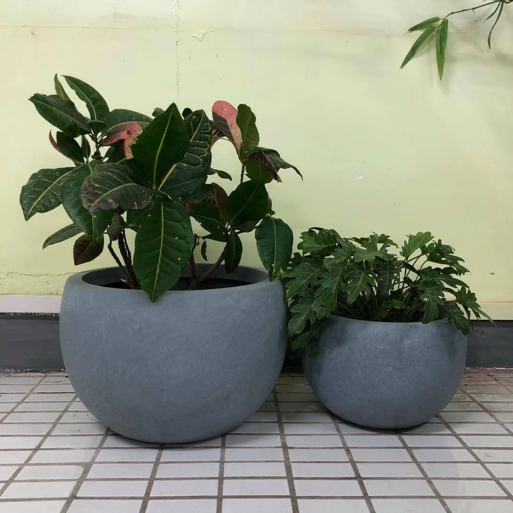 DurX-litecrete Lightweight Concrete Bowl Planter (Set of 3) 4 DurX-litecrete Lightweight Concrete Bowl Planter (Set of 3) - Image 3