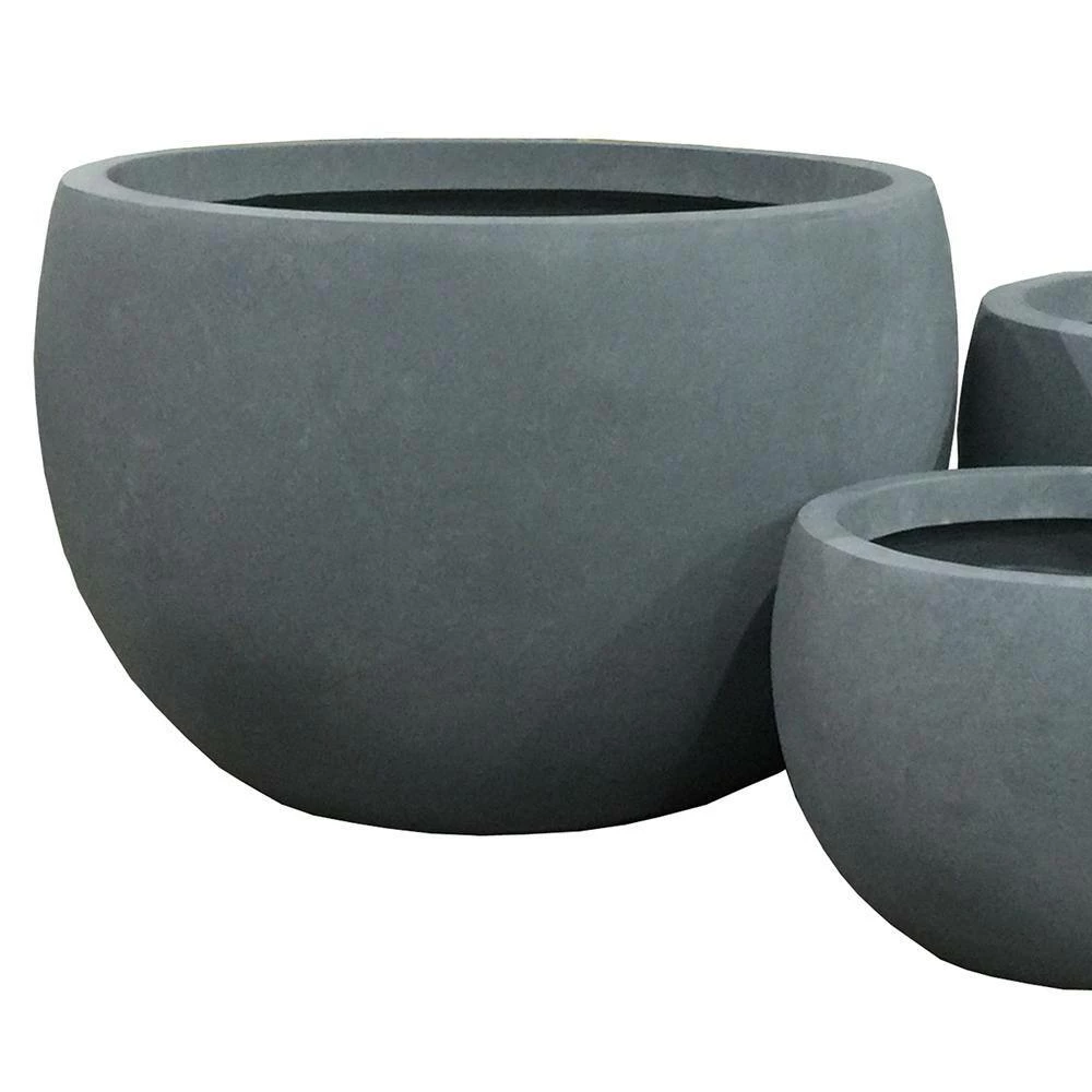 DurX-litecrete Lightweight Concrete Bowl Planter (Set of 3) 8 DurX-litecrete Lightweight Concrete Bowl Planter (Set of 3) - Image 7