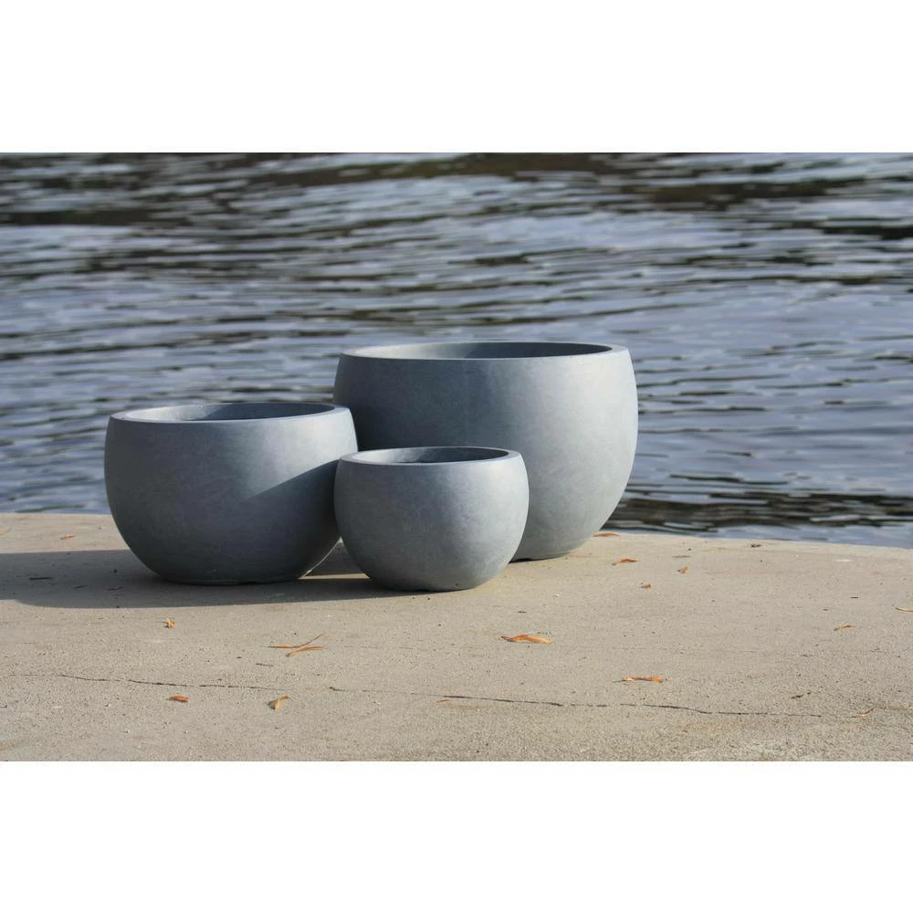 DurX-litecrete Lightweight Concrete Bowl Planter (Set of 3) 6 DurX-litecrete Lightweight Concrete Bowl Planter (Set of 3) - Image 5