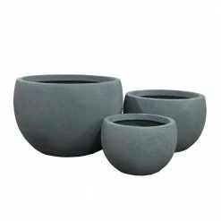 DurX-litecrete Lightweight Concrete Bowl Planter (Set of 3) 18 DurX-litecrete Lightweight Concrete Bowl Planter (Set of 3) -Outlet Vasesource Store cement durx litecrete plant pots yc 0049abc c2 c3 1000