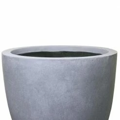 DurX-litecrete Medium 13.8 in. x 13.8 in. x 11.8 in. Cement Color Lightweight Concrete Modern Seamless Round Planter -Outlet Vasesource Store cement durx litecrete plant pots yc 0050b c60611 4f 1000