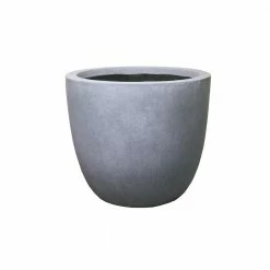 DurX-litecrete Medium 13.8 in. x 13.8 in. x 11.8 in. Cement Color Lightweight Concrete Modern Seamless Round Planter -Outlet Vasesource Store cement durx litecrete plant pots yc 0050b c60611 c3 1000