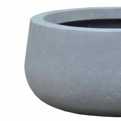 DurX-litecrete Medium 15.7 in. x 15.7 in. x 7.9 in. Cement Color Lightweight Concrete Modern Low Bowl Planter -Outlet Vasesource Store cement durx litecrete plant pots yc 0051b c60611 4f 1000