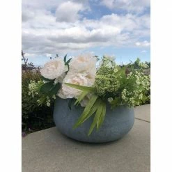 DurX-litecrete Large 19.7 in. x 19.7 in. x 9.8 in. Cement Color Lightweight Concrete Modern Low Bowl Planter -Outlet Vasesource Store cement durx litecrete plant pots yc 0051c c60611 40 1000