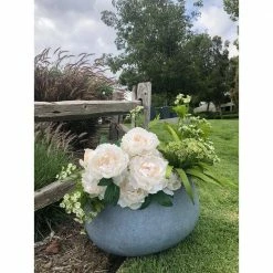 DurX-litecrete Large 19.7 in. x 19.7 in. x 9.8 in. Cement Color Lightweight Concrete Modern Low Bowl Planter -Outlet Vasesource Store cement durx litecrete plant pots yc 0051c c60611 76 1000