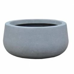 DurX-litecrete Large 19.7 in. x 19.7 in. x 9.8 in. Cement Color Lightweight Concrete Modern Low Bowl Planter -Outlet Vasesource Store cement durx litecrete plant pots yc 0051c c60611 c3 1000