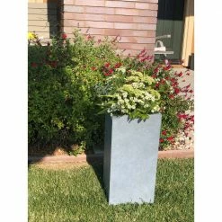 DurX-litecrete Medium 11 in. x 11 in. x 23.6 in. Cement Lightweight Concrete Tall Planter -Outlet Vasesource Store cement durx litecrete plant pots yf 0002b c60611 1d 1000