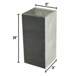 DurX-litecrete Medium 11 in. x 11 in. x 23.6 in. Cement Lightweight Concrete Tall Planter -Outlet Vasesource Store cement durx litecrete plant pots yf 0002b c60611 31 1000