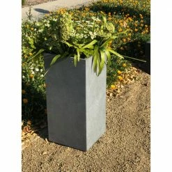 DurX-litecrete Medium 11 in. x 11 in. x 23.6 in. Cement Lightweight Concrete Tall Planter -Outlet Vasesource Store cement durx litecrete plant pots yf 0002b c60611 a0 1000
