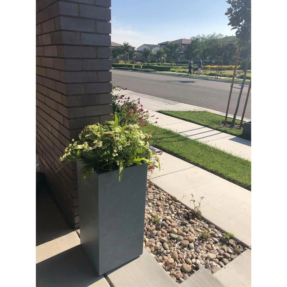 DurX-litecrete Large 13.8 in. x 13.8 in. x 27.8 in. Cement Lightweight Concrete Tall Planter 12 DurX-litecrete Large 13.8 in. x 13.8 in. x 27.8 in. Cement Lightweight Concrete Tall Planter - Image 10