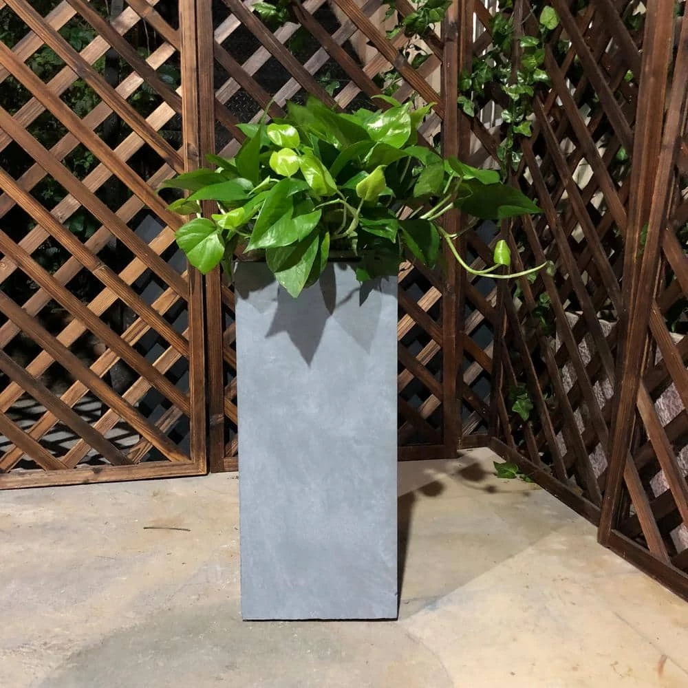 DurX-litecrete Large 13.8 in. x 13.8 in. x 27.8 in. Cement Lightweight Concrete Tall Planter 9 DurX-litecrete Large 13.8 in. x 13.8 in. x 27.8 in. Cement Lightweight Concrete Tall Planter - Image 7