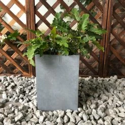 DurX-litecrete Small 9.1 in. x 9.1 in. x 12.6 in. Cement Lightweight Concrete Tall Square Planter