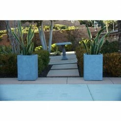 DurX-litecrete Small 9.1 in. x 9.1 in. x 12.6 in. Cement Lightweight Concrete Tall Square Planter -Outlet Vasesource Store cement durx litecrete plant pots yf 0007a c60611 77 1000