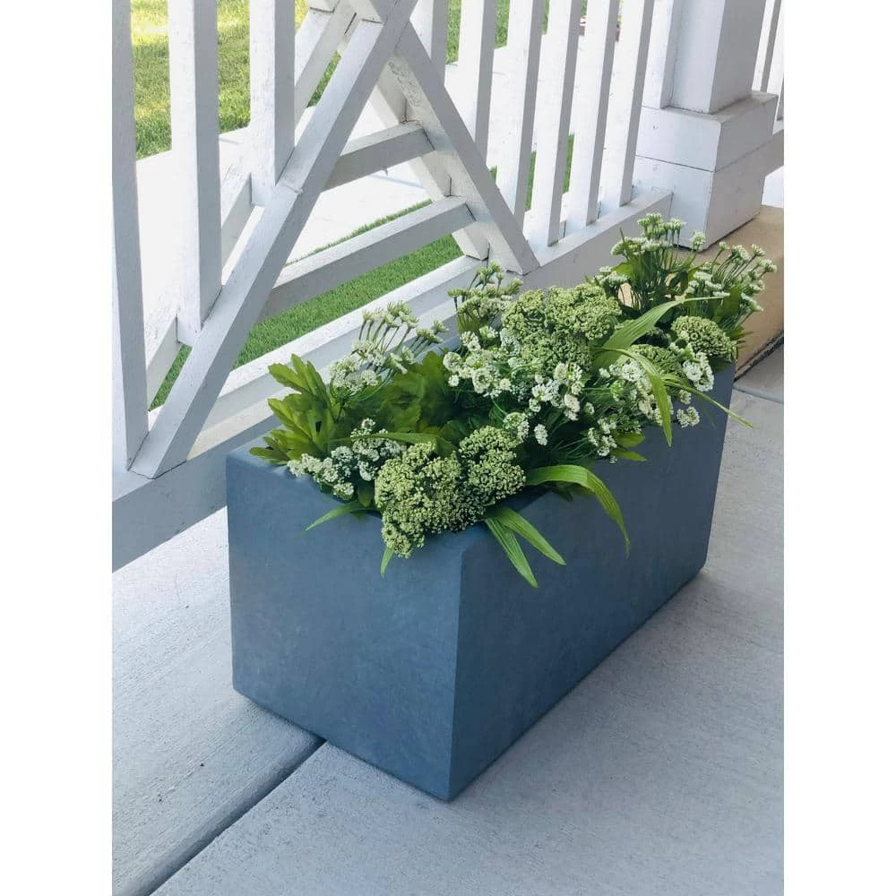 DurX-litecrete Small 23.2 in. x 11.8 in. x 12 in. Cement Lightweight Concrete Modern Long Low Planter 8 DurX-litecrete Small 23.2 in. x 11.8 in. x 12 in. Cement Lightweight Concrete Modern Long Low Planter - Image 6