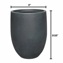 DurX-litecrete 17 in. Dia Lightweight Concrete Modern Seamless Round Charcoal Planter -Outlet Vasesource Store charcoal durx litecrete plant pots yc 0066a c60121 31 1000