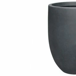 DurX-litecrete 17 in. Dia Lightweight Concrete Modern Seamless Round Charcoal Planter -Outlet Vasesource Store charcoal durx litecrete plant pots yc 0066a c60121 c3 1000