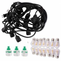 TIKI 36 ft. BiteFighter Outdoor LED String Lights with Proven Mosquito Repellency (1-Pack) -Outlet Vasesource Store clear tiki citronella candles torches 1519024 44 1000