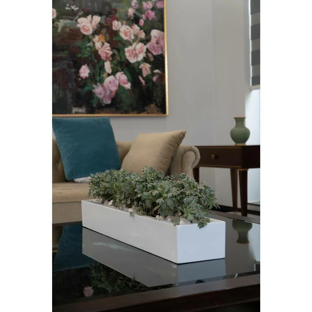 Vasesource Carlo 3.75 in. x 6 in. x 31.5 in. Glossy White Fiberstone Planter 7 Vasesource Carlo 3.75 in. x 6 in. x 31.5 in. Glossy White Fiberstone Planter - Image 5