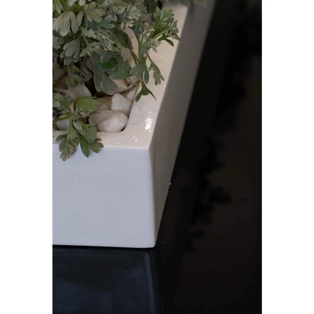 Vasesource Carlo 3.75 in. x 6 in. x 31.5 in. Glossy White Fiberstone Planter 6 Vasesource Carlo 3.75 in. x 6 in. x 31.5 in. Glossy White Fiberstone Planter - Image 4