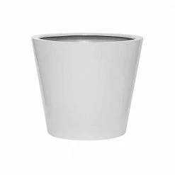 Vasesource Essex 19.75 in. x 23 in. x 23 in. Glossy White Fiberstone Planter