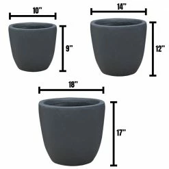 DurX-litecrete Lightweight Concrete Modern Seamless Round Grey Planter (Set of 3) 19 DurX-litecrete Lightweight Concrete Modern Seamless Round Grey Planter (Set of 3) -Outlet Vasesource Store granite durx litecrete plant pots yc 0050abc c8 31 1000
