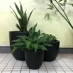 DurX-litecrete Lightweight Concrete Modern Seamless Round Grey Planter (Set of 3) 13 DurX-litecrete Lightweight Concrete Modern Seamless Round Grey Planter (Set of 3) -Outlet Vasesource Store granite durx litecrete plant pots yc 0050abc c8 40 1000