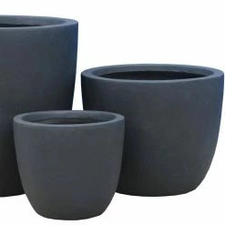 DurX-litecrete Lightweight Concrete Modern Seamless Round Grey Planter (Set of 3) 16 DurX-litecrete Lightweight Concrete Modern Seamless Round Grey Planter (Set of 3) -Outlet Vasesource Store granite durx litecrete plant pots yc 0050abc c8 4f 1000