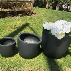 DurX-litecrete Lightweight Concrete Modern Seamless Round Grey Planter (Set of 3) 14 DurX-litecrete Lightweight Concrete Modern Seamless Round Grey Planter (Set of 3) -Outlet Vasesource Store granite durx litecrete plant pots yc 0050abc c8 77 1000