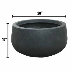 DurX-litecrete Large 19.7 in. x 19.7 in. x 9.8 in. Granite Color Lightweight Concrete Modern Low Bowl Planter -Outlet Vasesource Store granite durx litecrete plant pots yc 0051c c60121 31 1000