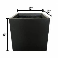 DurX-litecrete Medium 11.8 in. x 11.8 in. x 11.8 in. Granite Lightweight Concrete Modern Square Planter -Outlet Vasesource Store granite durx litecrete plant pots yf 0001b c60121 31 1000