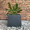 DurX-litecrete Medium 11.8 in. x 11.8 in. x 11.8 in. Granite Lightweight Concrete Modern Square Planter