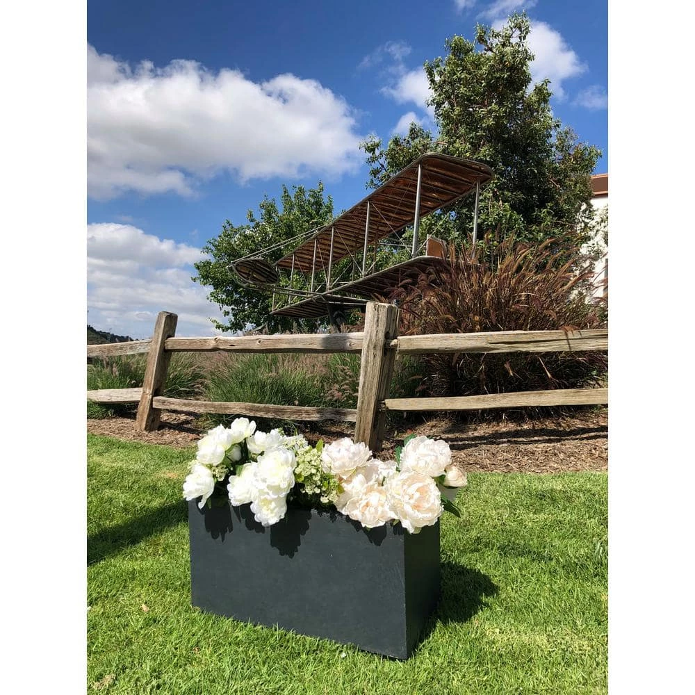 DurX-litecrete Small 23.2 in. x 11.8 in. x 12 in. Granite Lightweight Concrete Modern Long Low Planter 11 DurX-litecrete Small 23.2 in. x 11.8 in. x 12 in. Granite Lightweight Concrete Modern Long Low Planter - Image 9