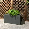 DurX-litecrete Small 23.2 in. x 11.8 in. x 12 in. Granite Lightweight Concrete Modern Long Low Planter