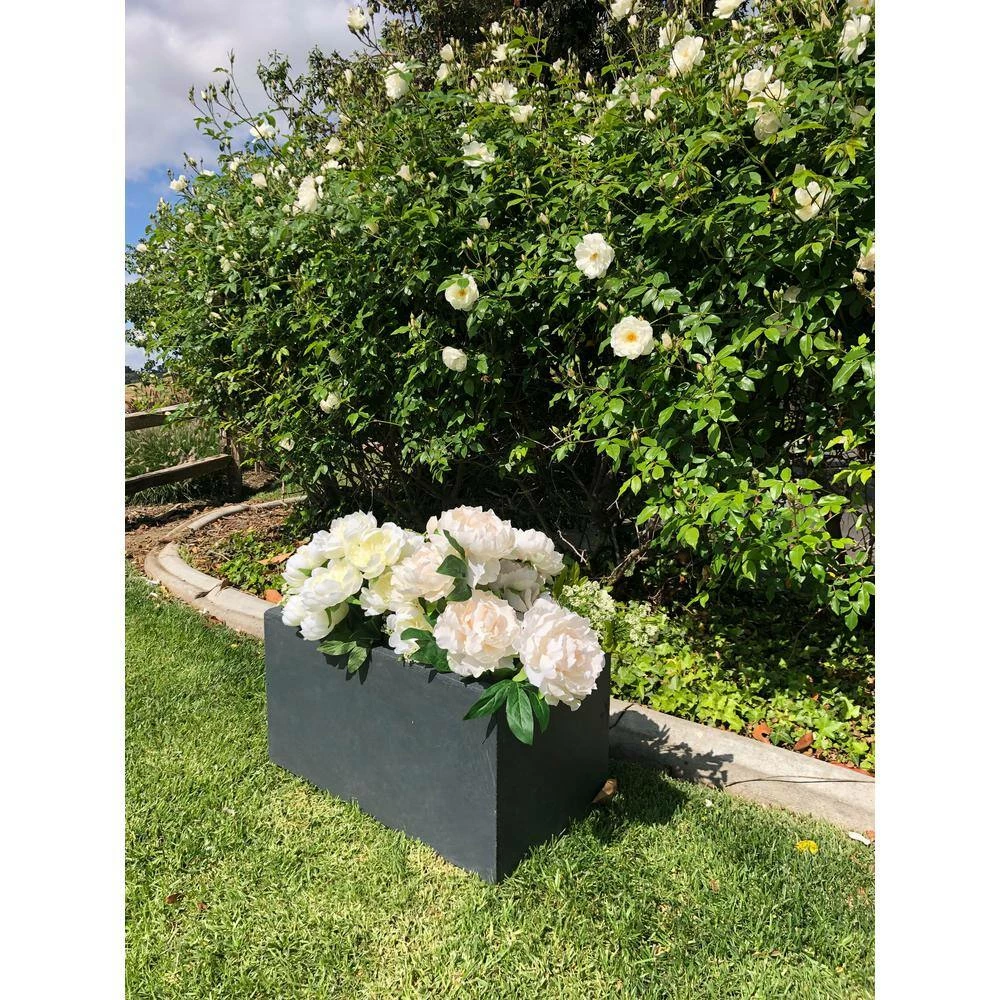 DurX-litecrete Small 23.2 in. x 11.8 in. x 12 in. Granite Lightweight Concrete Modern Long Low Planter 13 DurX-litecrete Small 23.2 in. x 11.8 in. x 12 in. Granite Lightweight Concrete Modern Long Low Planter - Image 11