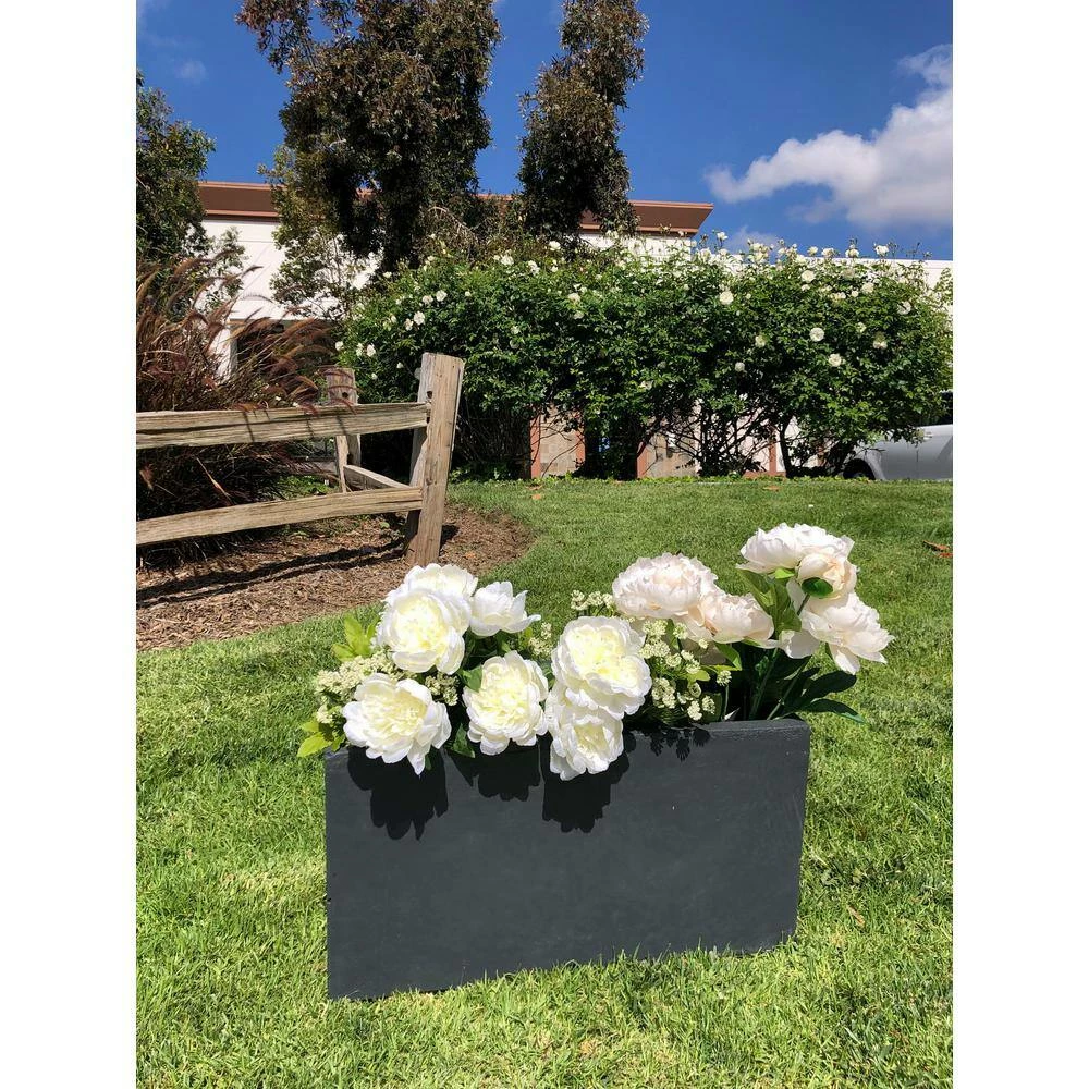 DurX-litecrete Small 23.2 in. x 11.8 in. x 12 in. Granite Lightweight Concrete Modern Long Low Planter 12 DurX-litecrete Small 23.2 in. x 11.8 in. x 12 in. Granite Lightweight Concrete Modern Long Low Planter - Image 10