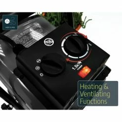 CANOPIA by PALRAM 1500-Watt Portable Splash Resistant Greenhouse Fan Heater with Digital Thermostat and Humidity Sensor -Outlet Vasesource Store gray canopia by palram greenhouse supplies 705777 1f 1000