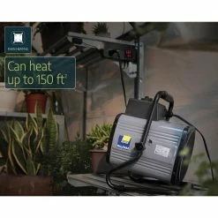 CANOPIA by PALRAM 1500-Watt Portable Splash Resistant Greenhouse Fan Heater with Digital Thermostat and Humidity Sensor -Outlet Vasesource Store gray canopia by palram greenhouse supplies 705777 44 1000