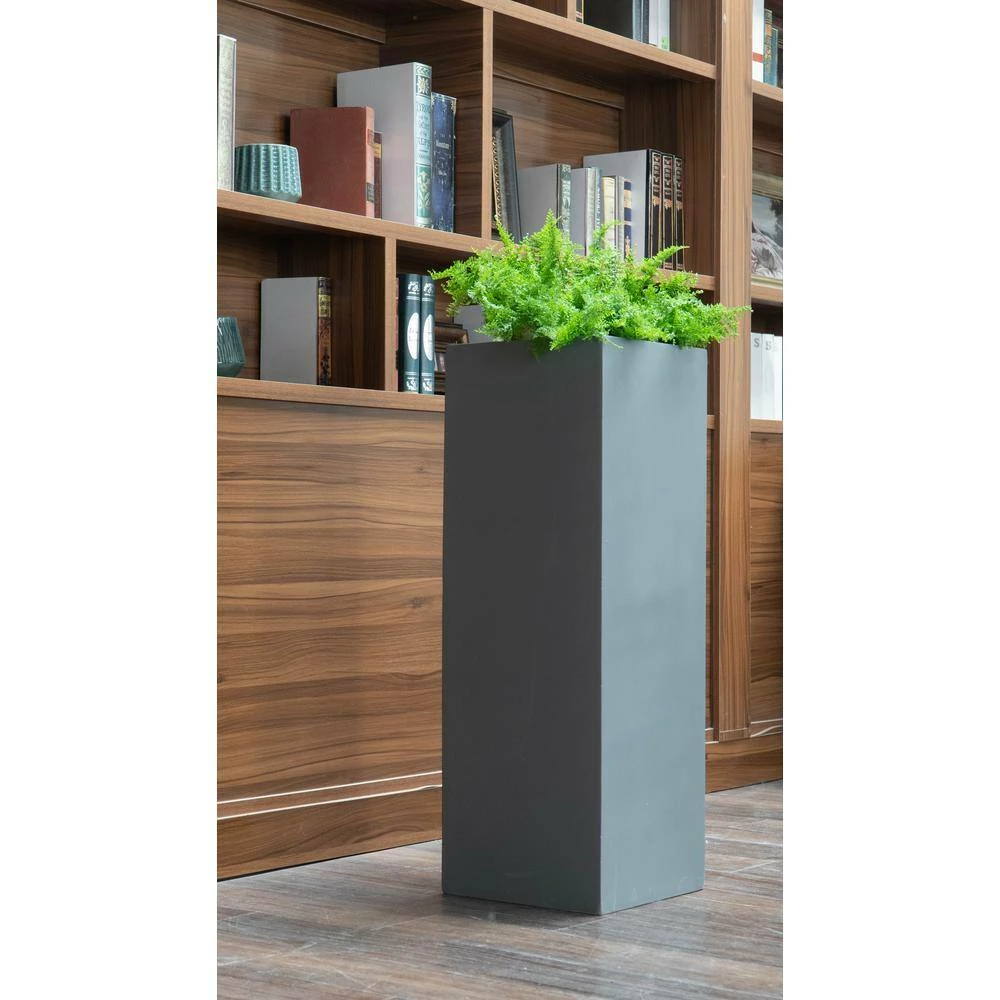 Vasesource Bristol 39 in. x 13.75 in. x 13.75 in. Gray Fiberstone Planter 4 Vasesource Bristol 39 in. x 13.75 in. x 13.75 in. Gray Fiberstone Planter - Image 2