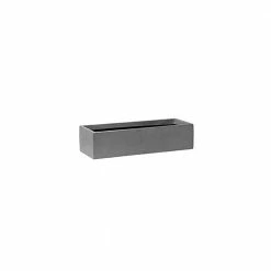 Vasesource Carlo 3.75 in. x 6 in. x 16 in. Gray Fiberstone Planter
