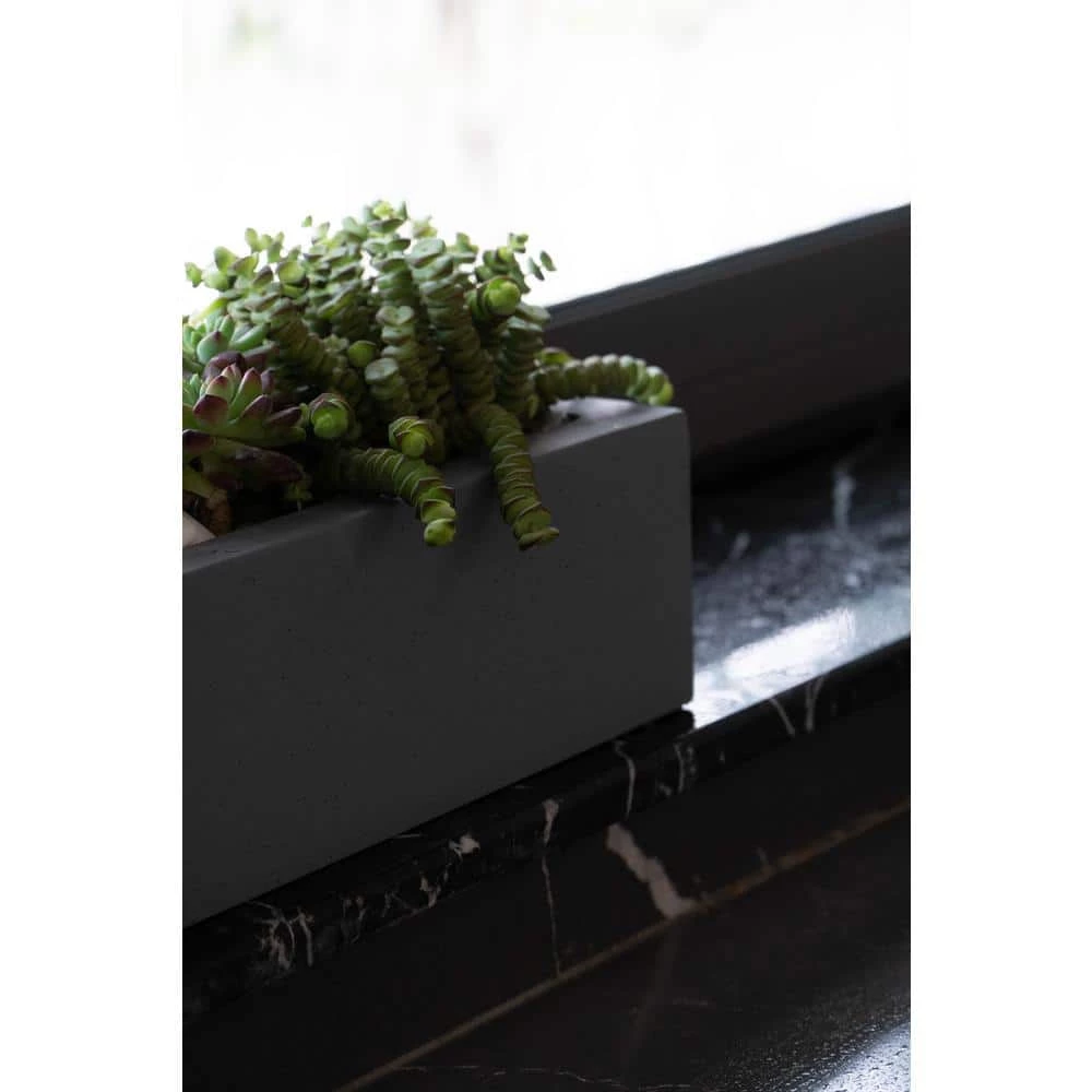 Vasesource Carlo 8 in. x 8 in. x 32 in. Gray Fiberstone Planter 5 Vasesource Carlo 8 in. x 8 in. x 32 in. Gray Fiberstone Planter - Image 3