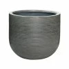 Vasesource 16 in. x 14 in. Rough Grey Round Fibercement Rough Pot -Outlet Vasesource Store grey ridged vasesource plant pots p3031 37 21 64 1000