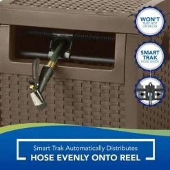 Suncast 225 ft. Smart Track Outdoor Patio Garden Hose Reel Hideaway Storage -Outlet Vasesource Store java suncast hose reels cplsmw200d 1f 1000