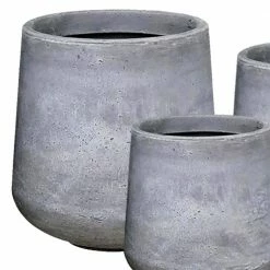 DurX-litecrete Lightweight Concrete Footed Tulip Light Grey Planter (Set of 3) -Outlet Vasesource Store light grey durx litecrete plant pots mf2015022bcd c1 1f 1000