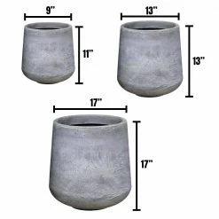 DurX-litecrete Lightweight Concrete Footed Tulip Light Grey Planter (Set of 3) -Outlet Vasesource Store light grey durx litecrete plant pots mf2015022bcd c1 31 1000