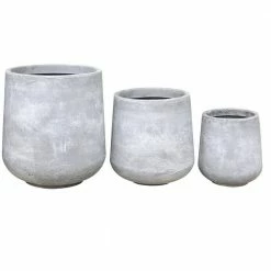 DurX-litecrete Lightweight Concrete Footed Tulip Light Grey Planter (Set of 3) -Outlet Vasesource Store light grey durx litecrete plant pots mf2015022bcd c1 c3 1000