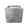 DurX-litecrete 15.00 in. Light Grey Lightweight Concrete Square Stripped Medium Planter -Outlet Vasesource Store light grey durx litecrete plant pots yf 0128b c80021 64 1000